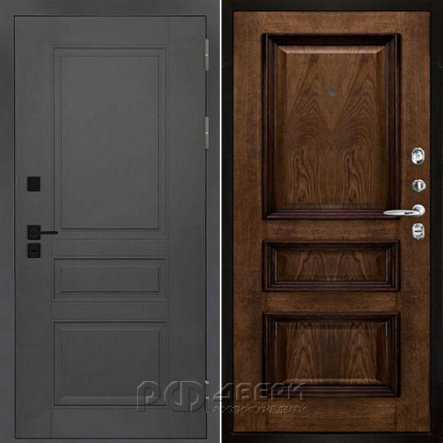 Входная металлическая дверь Сенатор ПЛЮС SOLID Барселона (Cерый нубук soft/Дуб Brandy)