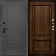 Входная металлическая дверь Сенатор ПЛЮС SOLID Корсика (Cерый нубук soft/Дуб Brandy)