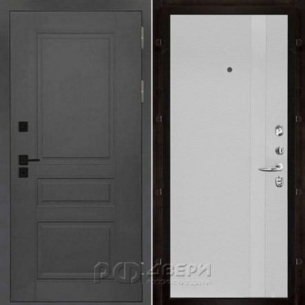 Входная металлическая дверь Сенатор ПЛЮС SOLID Uno (Cерый нубук soft/Chiaro (Ral 9003))