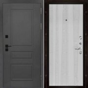 Входная металлическая дверь Сенатор ПЛЮС SOLID Trend (Cерый нубук soft/Chiaro Patina Argento (Ral 9003))