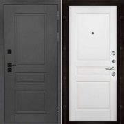 Входная металлическая дверь Сенатор ПЛЮС SOLID Гармония (Cерый нубук soft/Эмаль белая)