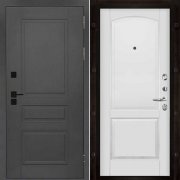 Входная металлическая дверь Сенатор ПЛЮС SOLID Фоборг (Cерый нубук soft/Эмаль белая)