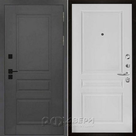 Входная металлическая дверь Сенатор ПЛЮС SOLID Турин (Cерый нубук soft/Эмаль белая)