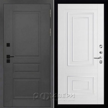 Входная металлическая дверь Сенатор ПЛЮС SOLID 62002 (Cерый нубук soft/Белая Серена)