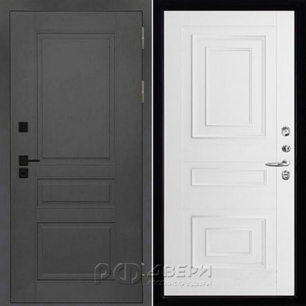 Входная металлическая дверь Сенатор ПЛЮС SOLID 62001 (Cерый нубук soft/Белая Серена)
