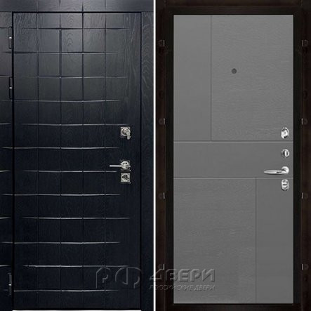 Входная металлическая дверь Сенатор ПЛЮС ALBERO BLACK Fusion (Альберо Блэк/Grigio (Ral 7015))