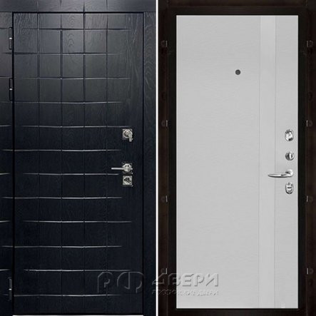 Входная металлическая дверь Сенатор ПЛЮС ALBERO BLACK Uno (Альберо Блэк/Chiaro (Ral 9003))