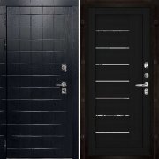 Входная металлическая дверь Сенатор ПЛЮС ALBERO BLACK LIGHT 2110 (Альберо Блэк/Зеркало шоко велюр)