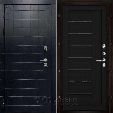 Входная металлическая дверь Сенатор ПЛЮС ALBERO BLACK LIGHT 2110 (Альберо Блэк/Зеркало шоко велюр)