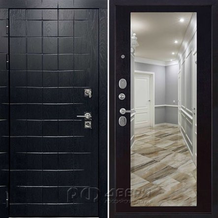 Входная металлическая дверь Сенатор ПЛЮС ALBERO BLACK (Альберо Блэк/Зеркало венге)