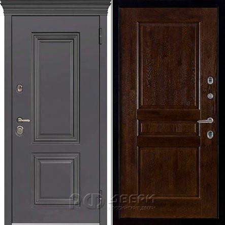 Входная металлическая дверь Гранит Термо Виктория (Горький шоколад/Античный орех)
