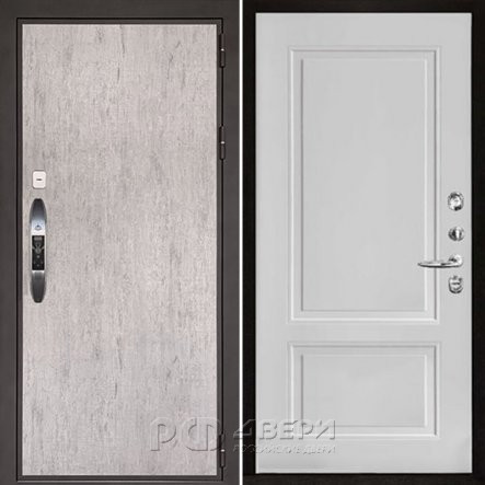 Входная металлическая дверь Новатор Lana (Серый шпат/Белый снег Soft)