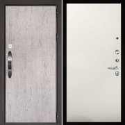 Входная металлическая дверь Новатор Aurum (Серый шпат/Магнолия гладкая)