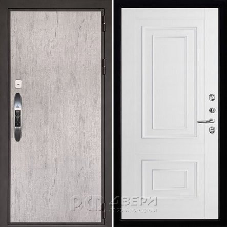 Входная металлическая дверь Новатор 62002 (Серый шпат/Белая Серена)
