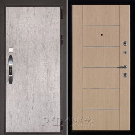 Входная металлическая дверь Новатор LIGHT MD 003 (Серый шпат/Беленый дуб)