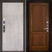 Входная металлическая дверь Новатор Фоборг (Серый шпат/Античный орех)