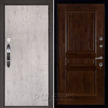 Входная металлическая дверь Новатор Виктория (Серый шпат/Античный орех)