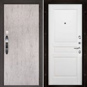 Входная металлическая дверь Новатор Гармония (Серый шпат/Эмаль белая)