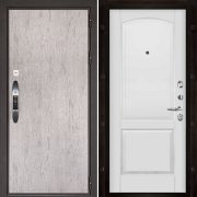 Входная металлическая дверь Новатор Фоборг (Серый шпат/Эмаль белая)