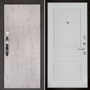 Входная металлическая дверь Новатор Турин (Серый шпат/Эмаль белая)