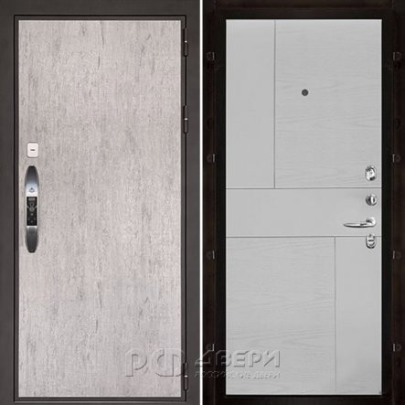 Входная металлическая дверь Новатор Fusion (Серый шпат/Chiaro Patina Argento (Ral 9003))