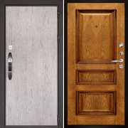 Входная металлическая дверь Новатор Барселона (Серый шпат/Дуб Patina Antico)