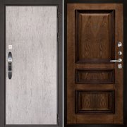 Входная металлическая дверь Новатор Барселона (Серый шпат/Дуб Brandy)