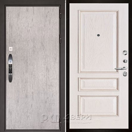 Входная металлическая дверь Новатор Вена (Серый шпат/Белая патина)