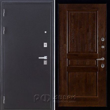 Входная металлическая дверь Колизей Виктория (Темное серебро антик/Античный орех)