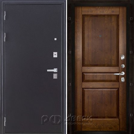 Входная металлическая дверь Колизей Гармония (Темное серебро антик/Античный орех)