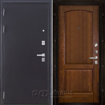 Входная металлическая дверь Колизей Фоборг (Темное серебро антик/Античный орех)