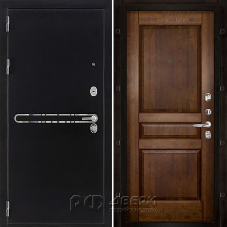 Входная металлическая дверь Президент S1Z Гармония (Графит с блестками антик/Античный орех)