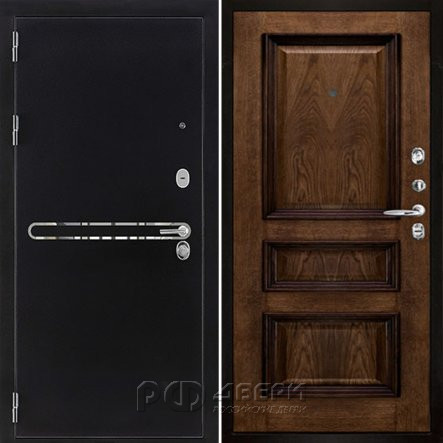 Входная металлическая дверь Президент S1Z Барселона (Графит с блестками антик/Дуб Brandy)