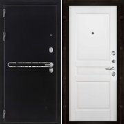 Входная металлическая дверь Президент S1Z Гармония (Графит с блестками антик/Эмаль белая)