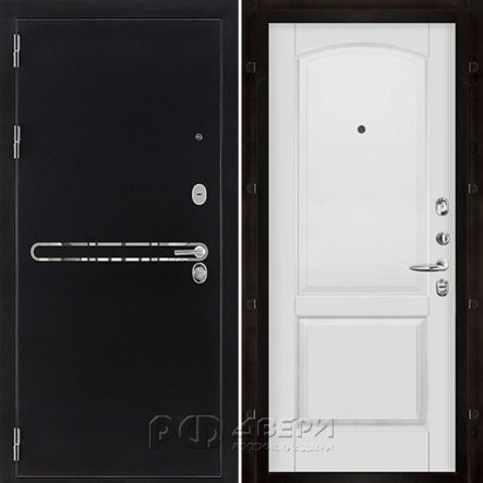 Входная металлическая дверь Президент S1Z Фоборг (Графит с блестками антик/Эмаль белая)