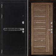 Входная металлическая дверь Президент S1Z LIGHT 2110 (Графит с блестками антик/Зеркало серый велюр)