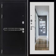 Входная металлическая дверь Президент S1Z (Графит с блестками антик/Зеркало белый сандал)