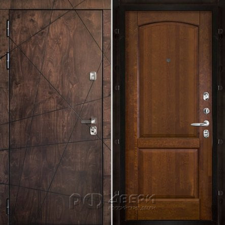 Входная металлическая дверь Вегас Фоборг (Лиственница мореная/Античный орех)