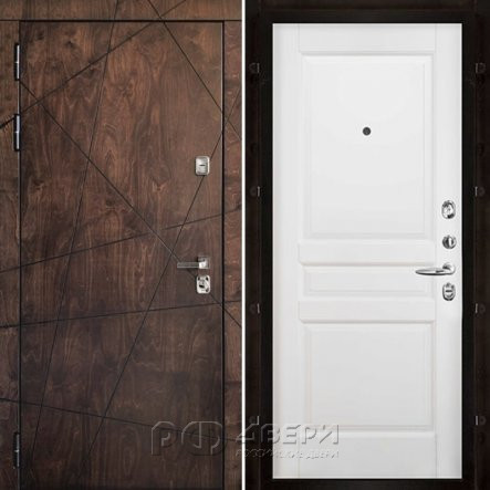 Входная металлическая дверь Вегас Гармония (Лиственница мореная/Эмаль белая)