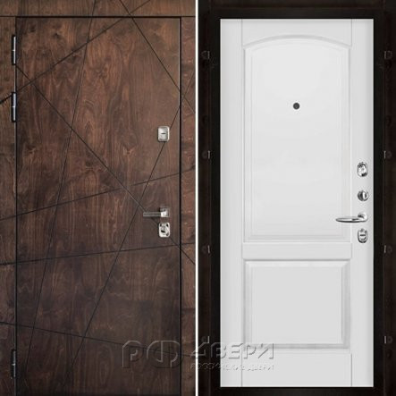 Входная металлическая дверь Вегас Фоборг (Лиственница мореная/Эмаль белая)