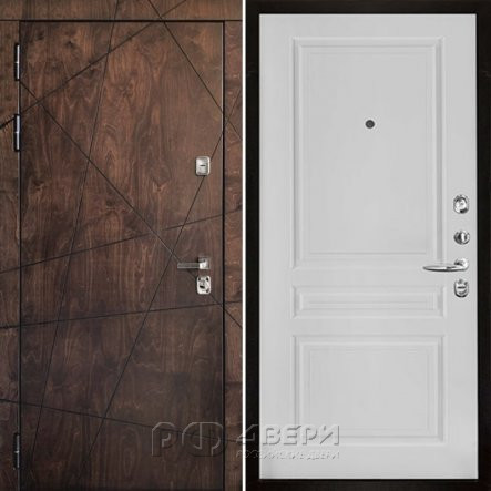 Входная металлическая дверь Вегас Турин (Лиственница мореная/Эмаль белая)