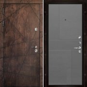 Входная металлическая дверь Вегас Fusion (Лиственница мореная/Grigio (Ral 7015))