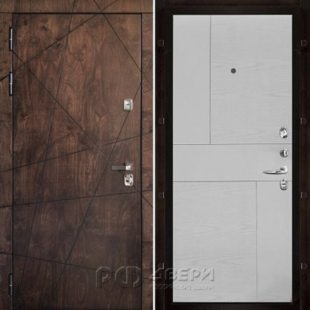 Входная металлическая дверь Вегас Fusion (Лиственница мореная/Chiaro Patina Argento (Ral 9003))