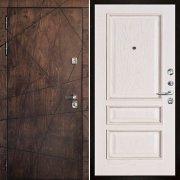 Входная металлическая дверь Вегас Вена (Лиственница мореная/Белая патина)