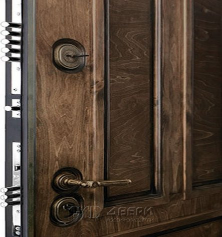 Входная металлическая дверь Голиаф Perfecto (Лиственница мореная/Светло-серый бархат)