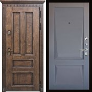 Входная металлическая дверь Голиаф Perfecto (Лиственница мореная/Серый бархат)
