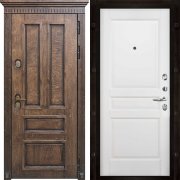 Входная металлическая дверь Голиаф Гармония (Лиственница мореная/Эмаль белая)