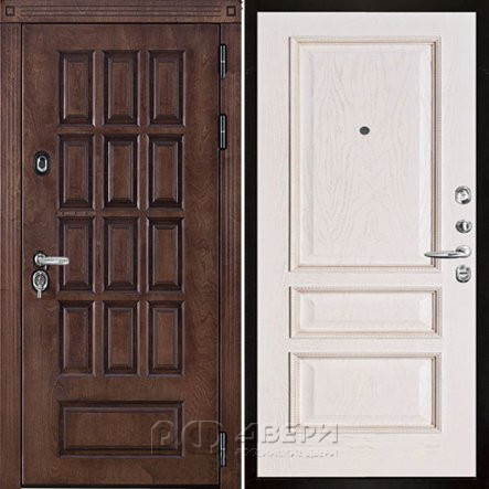 Входная металлическая дверь Центурион Вена (Лиственница мореная/Белая патина)