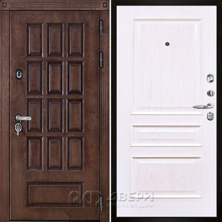 Входная металлическая дверь Центурион Милан (Лиственница мореная/Ясень жемчуг)