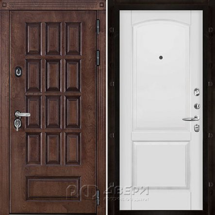 Входная металлическая дверь Центурион Фоборг (Лиственница мореная/Эмаль белая)